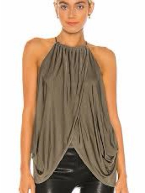 All Saints Tops - All Saints Olive Halter Draped Camisole